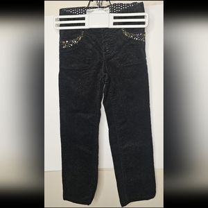 The Children's Place Textured Black Gold Glittered and Embellished girls pants